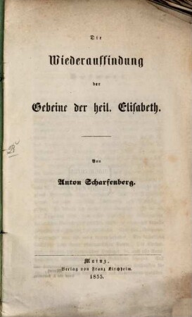 Die Wiederauffindung der Gebeine der heil. Elisabeth
