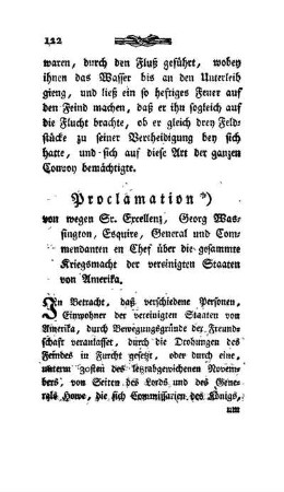 Proklamation des Gen. Wassington