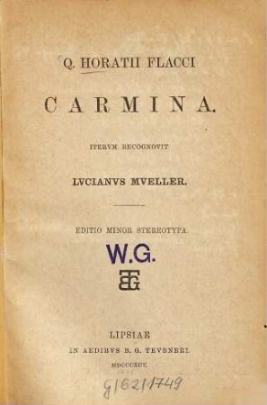 Q. Horatii Flacci Carmina