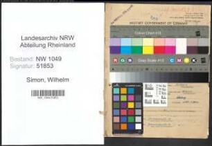 Entnazifizierung Wilhelm Simon , geb. 27.01.1901 (Lehrer)