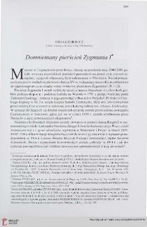 69: Domniemany pierścień Zygmunta I