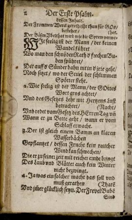 Der Erste Psalm. - Der XV. Psalm.