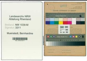 Entnazifizierung Bernhardine Muenstedt , geb. 05.11.1920 (Telefonistin)