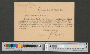 Postkarte an Werner von Melle