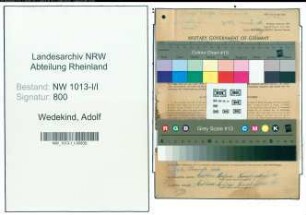 Entnazifizierung Adolf Wedekind , geb. 29.01.1908 (Bauarbeiter)