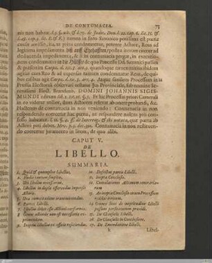 Caput V. De Libello.