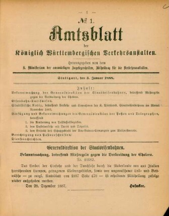 3. Januar-31. Dezember = No. 1-174