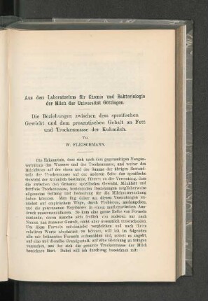Aus dem Laboratorium für Chemie und Bakteriologie der Milch der Universität Göttingen.