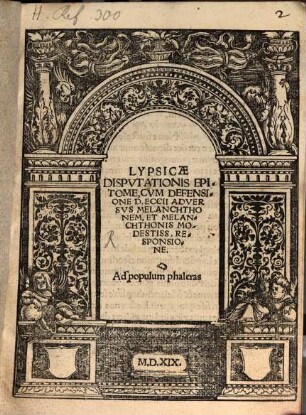 Lypsicae Dispvtationis Epitome