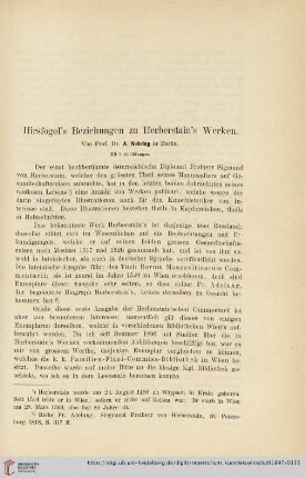 20: Hirsfogel's Beziehungen zu Herberstain's Werken