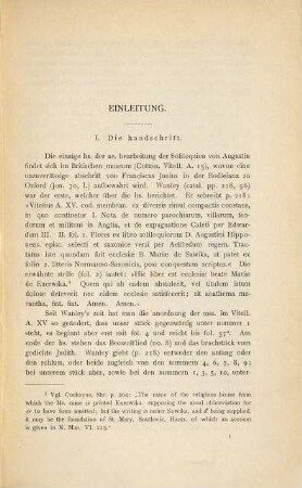 Die Sprache der altenglischen Bearbeitung der Soliloquien Augustins