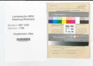 Entnazifizierung Max Huettemann , geb. 20.11.1894 (Arbeiter)