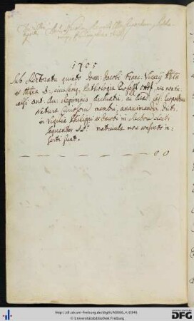 [fol. 172] Rektorat Johann Jakob Vicari 1705