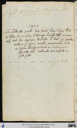 [fol. 172] Rektorat Johann Jakob Vicari 1705