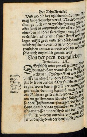 Von der peen des falschen Articulus. IX.