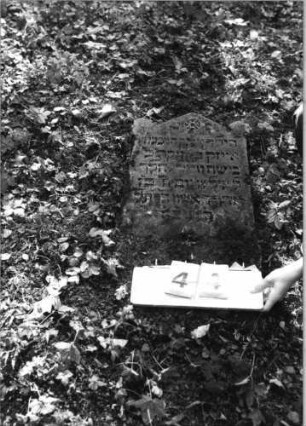 Grabstein 44 (Index: 99790658) Maße HxBxT: 91x46xo.A. cm Besonderheit: Kindergrab: Grabstein 44