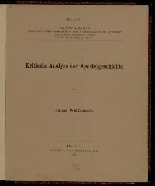 Kritische Analyse der Apostelgeschichte