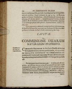 Caput II. De Communione Duarum Naturarum In Christo.
