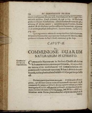Caput II. De Communione Duarum Naturarum In Christo.