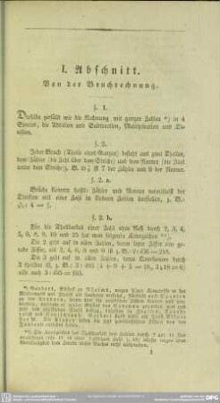 I. Abschnitt. Von der Bruchrechnung