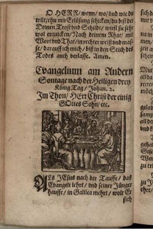 Evangelium am Andern Sontage nach der Heiligen drey KönigTag/ Johan. 2.