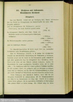 III. Maschinen und Instrumente. Metallwaaren überhaupt