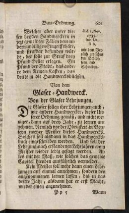 601-605, Von dem Glaser-Handwerck.