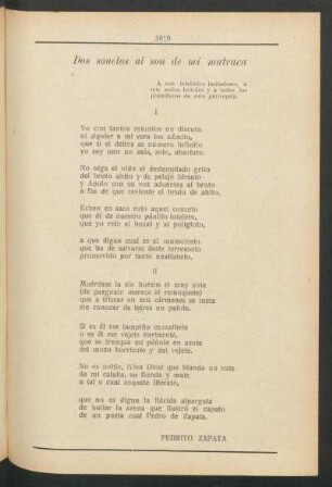 Dos sonetos al son de mi matraca