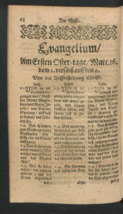 Evangelium/ Am Ersten Oster-tage
