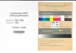 Entnazifizierung Josef Clahsen , geb. 19.05.1886 (Polizeibeamter)