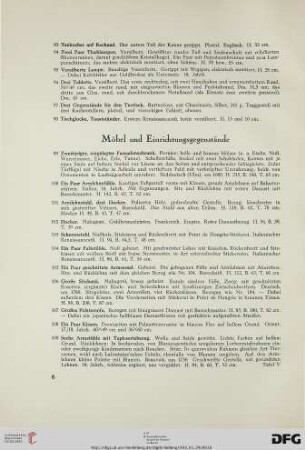Möbel und Einrichtungsgegenstände (Nr. 99-132)