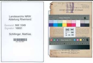 Entnazifizierung Mathias Schillinger , geb. 08.07.1909 (Weichenwaerter)