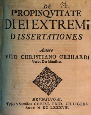De propinquitate diei extremi dissertationes