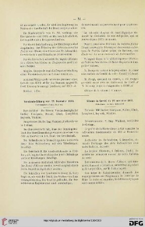 Vorstands-Sitzung vom 27. November 1903 / Séance du Comité du 27 novembre 1903
