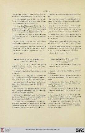 Vorstands-Sitzung vom 27. November 1903 / Séance du Comité du 27 novembre 1903