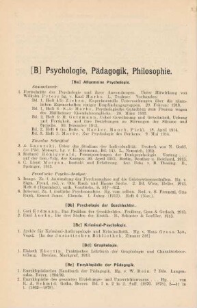 [B] Psychologie, Pädagogik, Philosophie