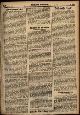Zweite Ausgabe vom Freitag, den 27. Juli 1934.