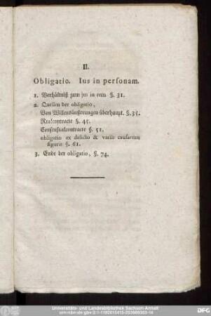 II. Ius. Obligatio. Ius in personam.