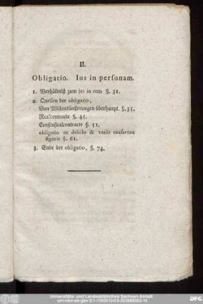 II. Ius. Obligatio. Ius in personam.