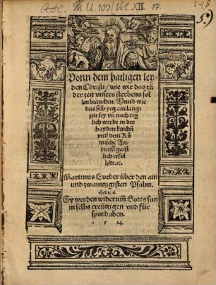 Vonn dem hailigen Leyden Christi, wie wir das zu der Zeit unsers Sterbens sollen brauchen