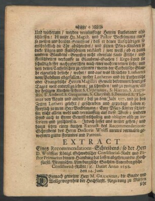 Extract Eines Recommendations-Schreibens ...