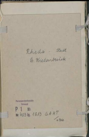 Zivilstandsregister der Gemeinde Rheda, Kreis Wiedenbrück (1813) (Gemeinde: Gemeinde Rheda)