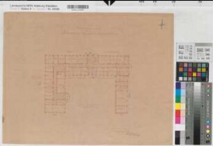 Münster (Münster) Verwaltungsgebäude der Westfälischen Heimstätte Grundriß Erdgeschoß 1929 1 : 200 41 x 54 Pause Wohnungsgesellschaft Münsterland