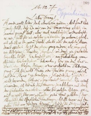Brief an Franz Oppenheimer