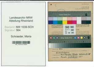Entnazifizierung Maria Schraeder , geb. 05.10.1913 (Verkaeuferin)