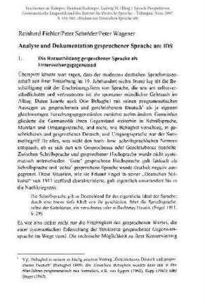 Analyse und Dokumentation gesprochener Sprache am IDS