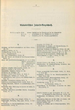 Alphabetisches Inhalts-Verzeichniß