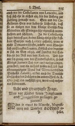 Acht und zwantzigste Frage.