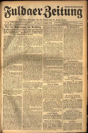 Ausgabe vom Freitag, den 23. Januar 1925.