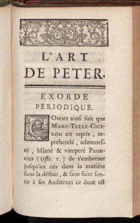 Exorde periodique.